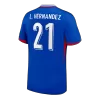 L.Hernandez #21 France Euro Home Soccer Jersey 2024 Blue - gojersey