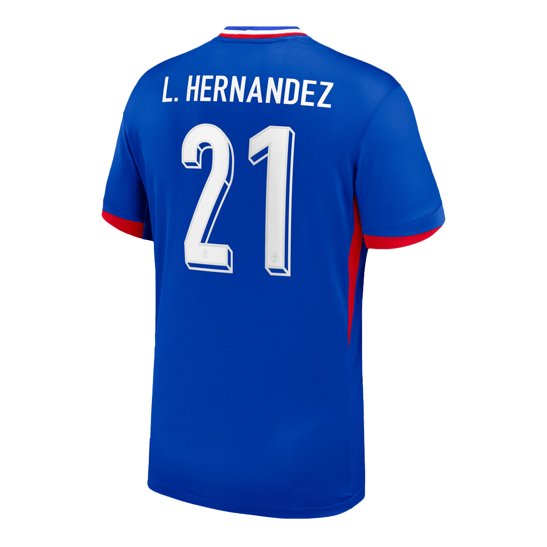 L.Hernandez #21 France Euro Home Soccer Jersey Blue - gojersey