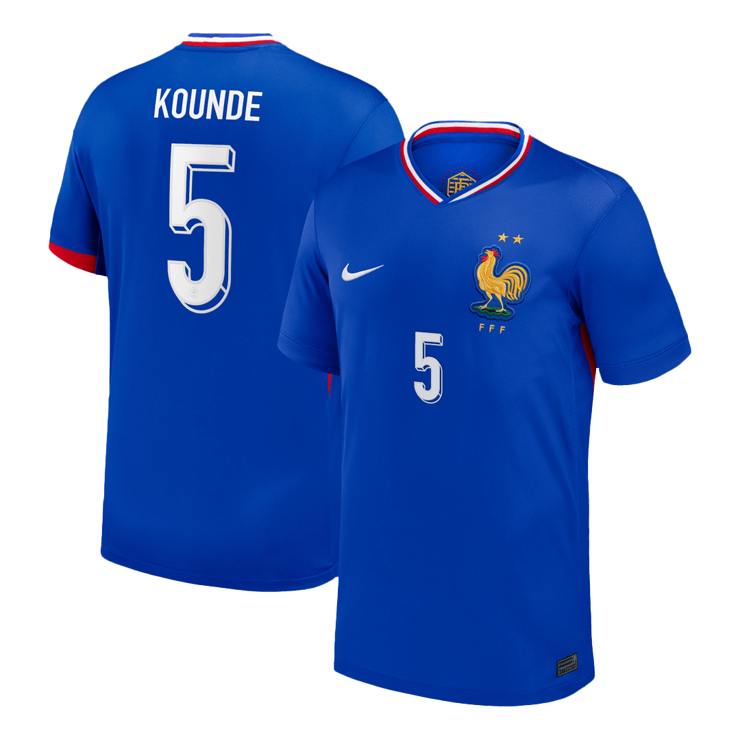 KOUNDE #5 France Euro Home Soccer Jersey Blue - gojersey