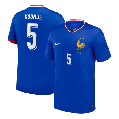 KOUNDE #5 France Euro Home Soccer Jersey 2024 Blue - gojersey