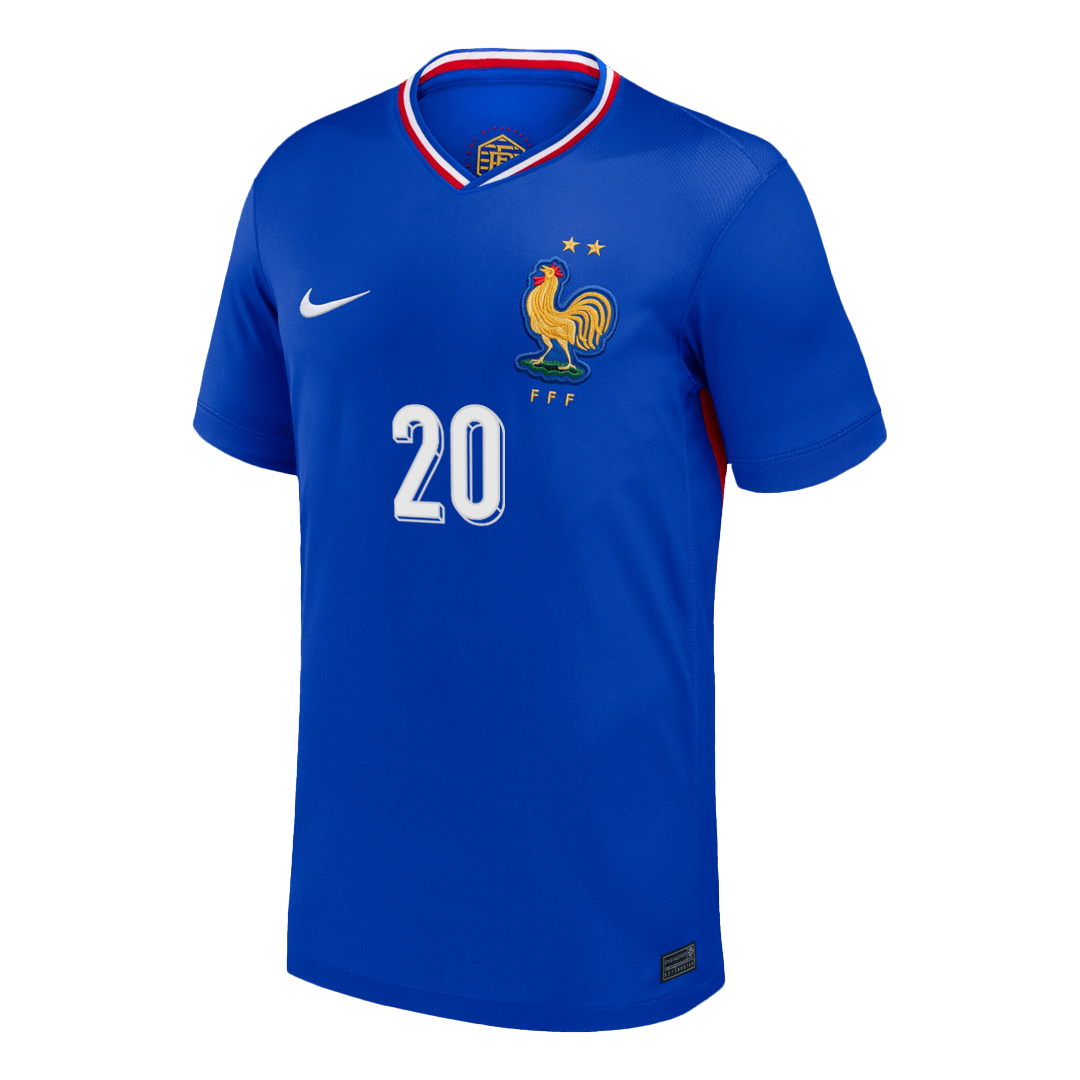 COMAN #20 France Euro Home Soccer Jersey Blue - gojersey