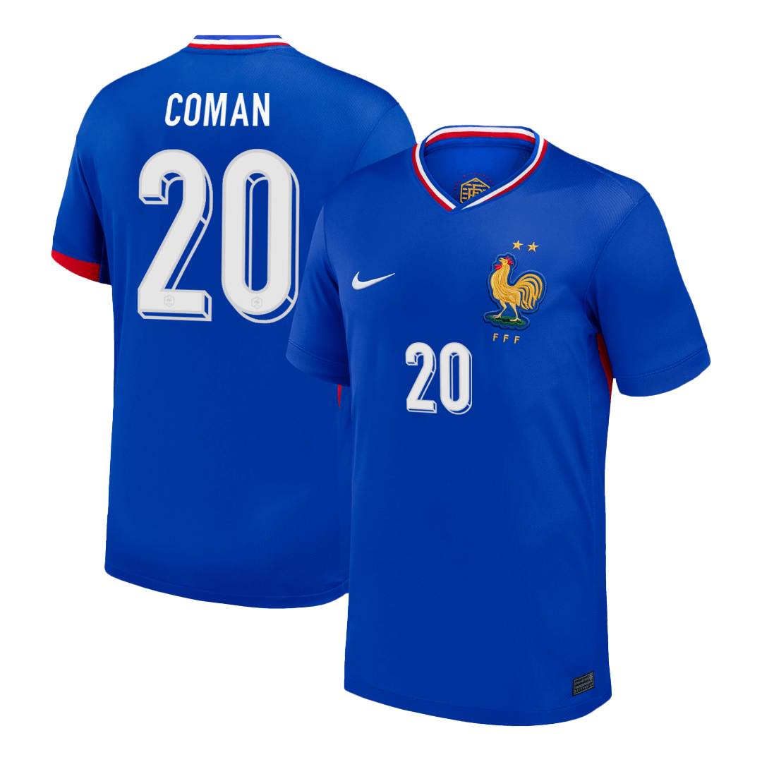 COMAN #20 France Euro Home Soccer Jersey Blue - gojersey