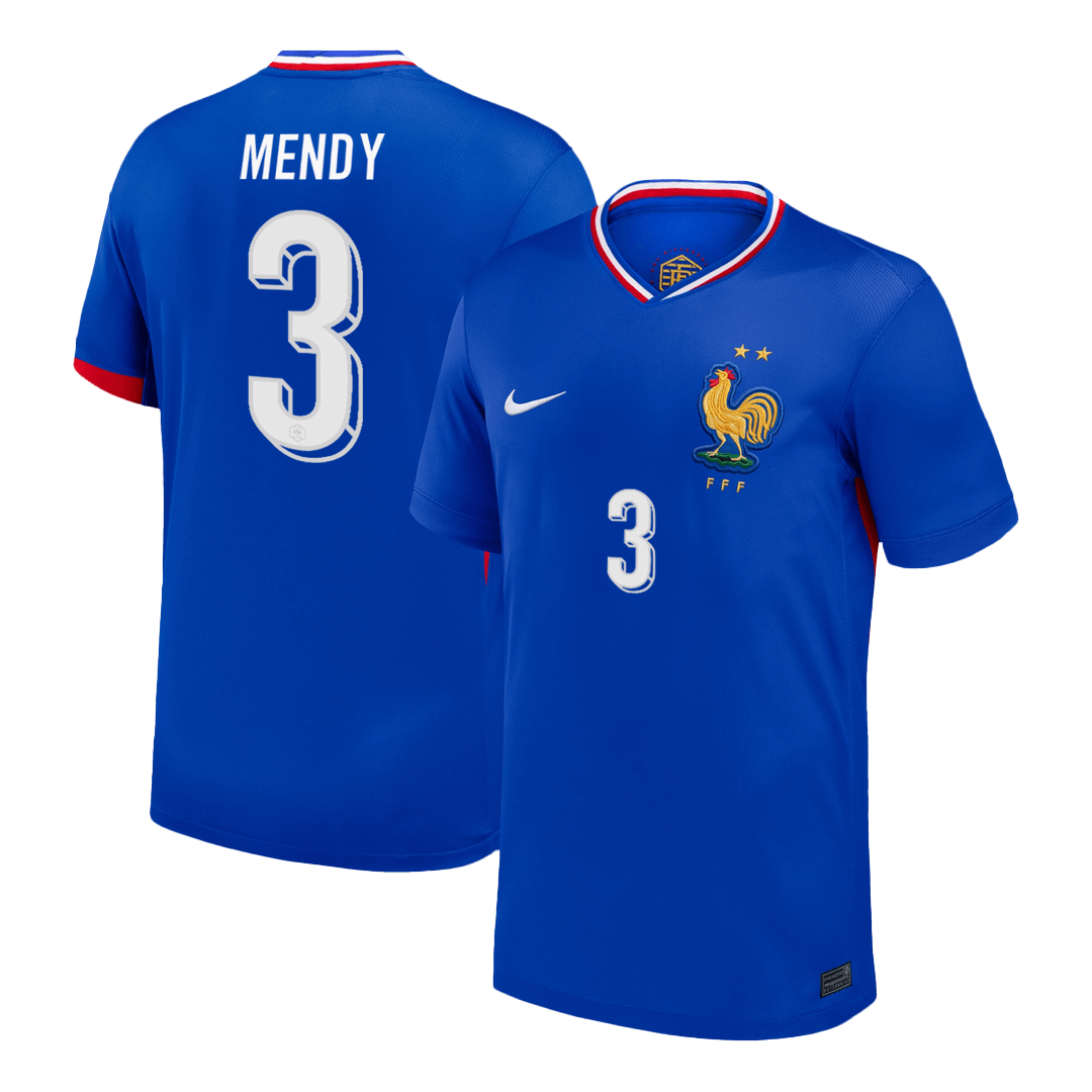 MENDY #3 France Euro Home Soccer Jersey Blue - gojersey
