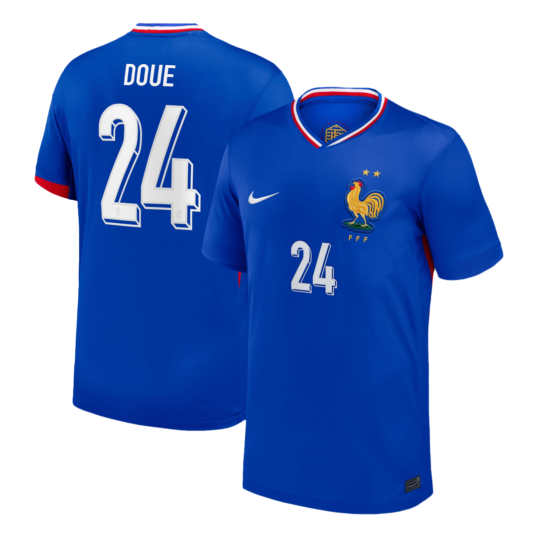 DOUE #24 France Euro Home Soccer Jersey Blue - gojersey