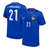 L.Hernandez #21 France Euro Home Soccer Jersey 2024 Blue - gojersey