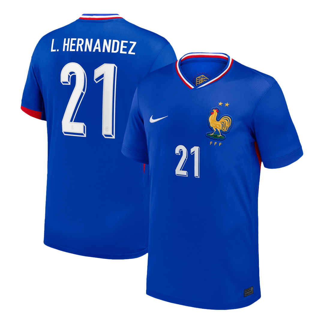 L.Hernandez #21 France Euro Home Soccer Jersey Blue - gojersey