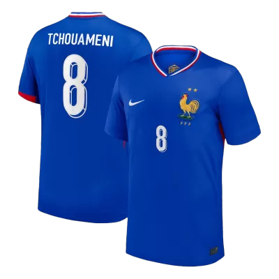 TCHOUAMENI #8 France Euro Home Soccer Jersey 2024 Blue - gojersey