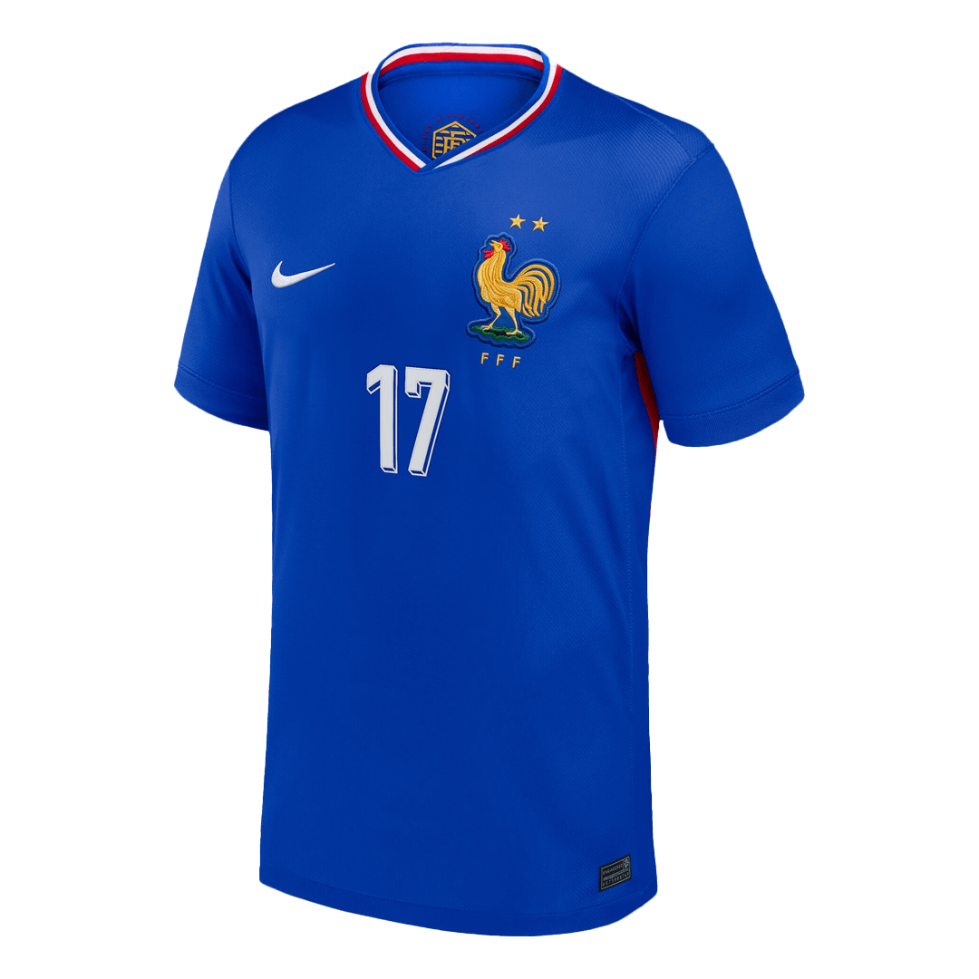 SALIBA #17 France Euro Home Soccer Jersey Blue - gojersey