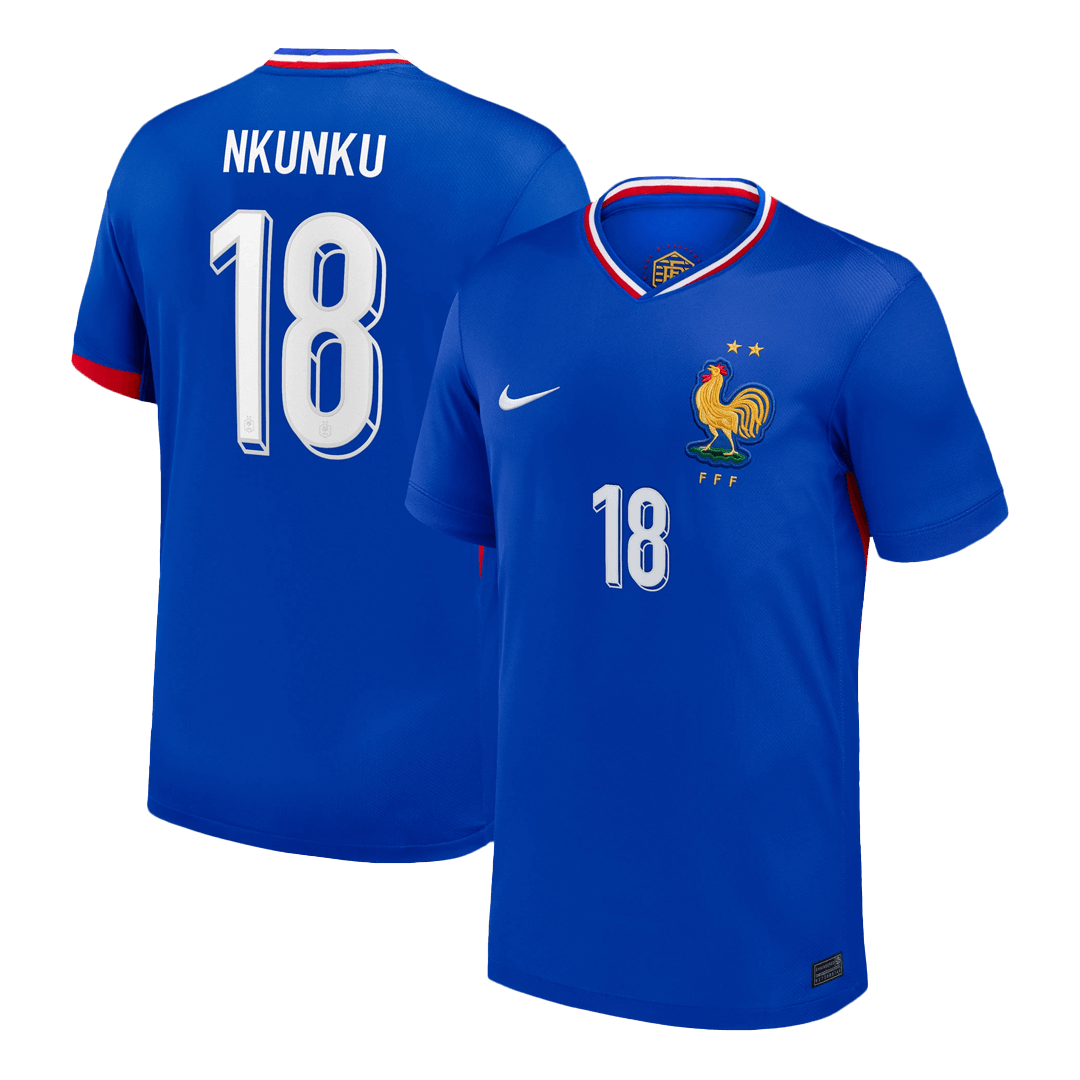 NKUNKU #18 France Euro Home Soccer Jersey Blue - gojersey