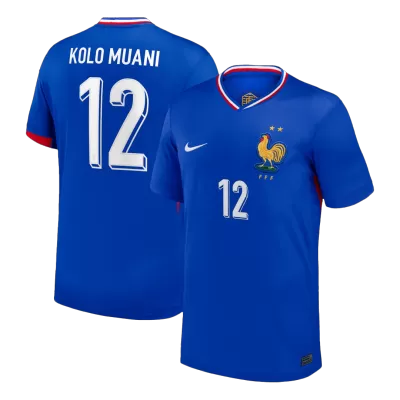 KOLO MUANI#12 France Euro Home Soccer Jersey 2024 Blue - gojersey