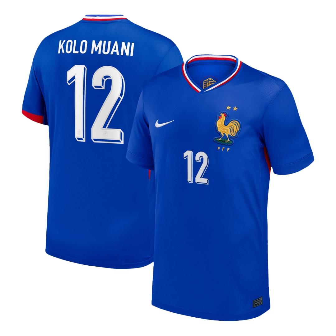 KOLO MUANI#12 France Euro Home Soccer Jersey Blue - gojersey