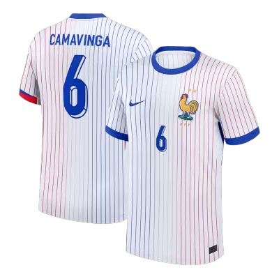 CAMAVINGA #6 France Euro Away Soccer Jersey 2024 White - gojersey