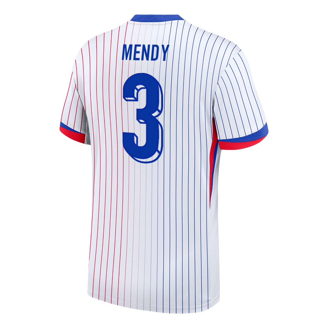 MENDY #3 France Euro Away Soccer Jersey White - gojersey