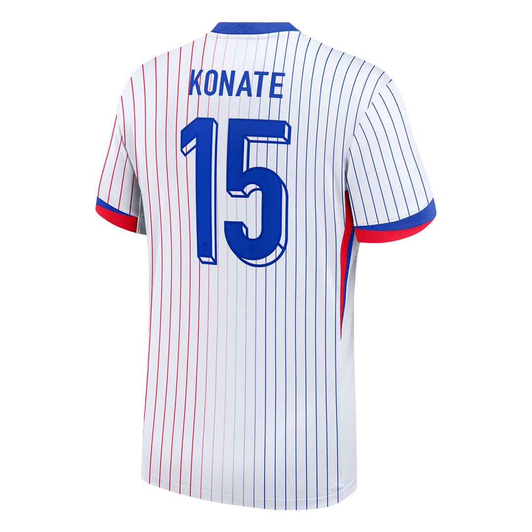 KONATE #15 France Euro Away Soccer Jersey White - gojersey