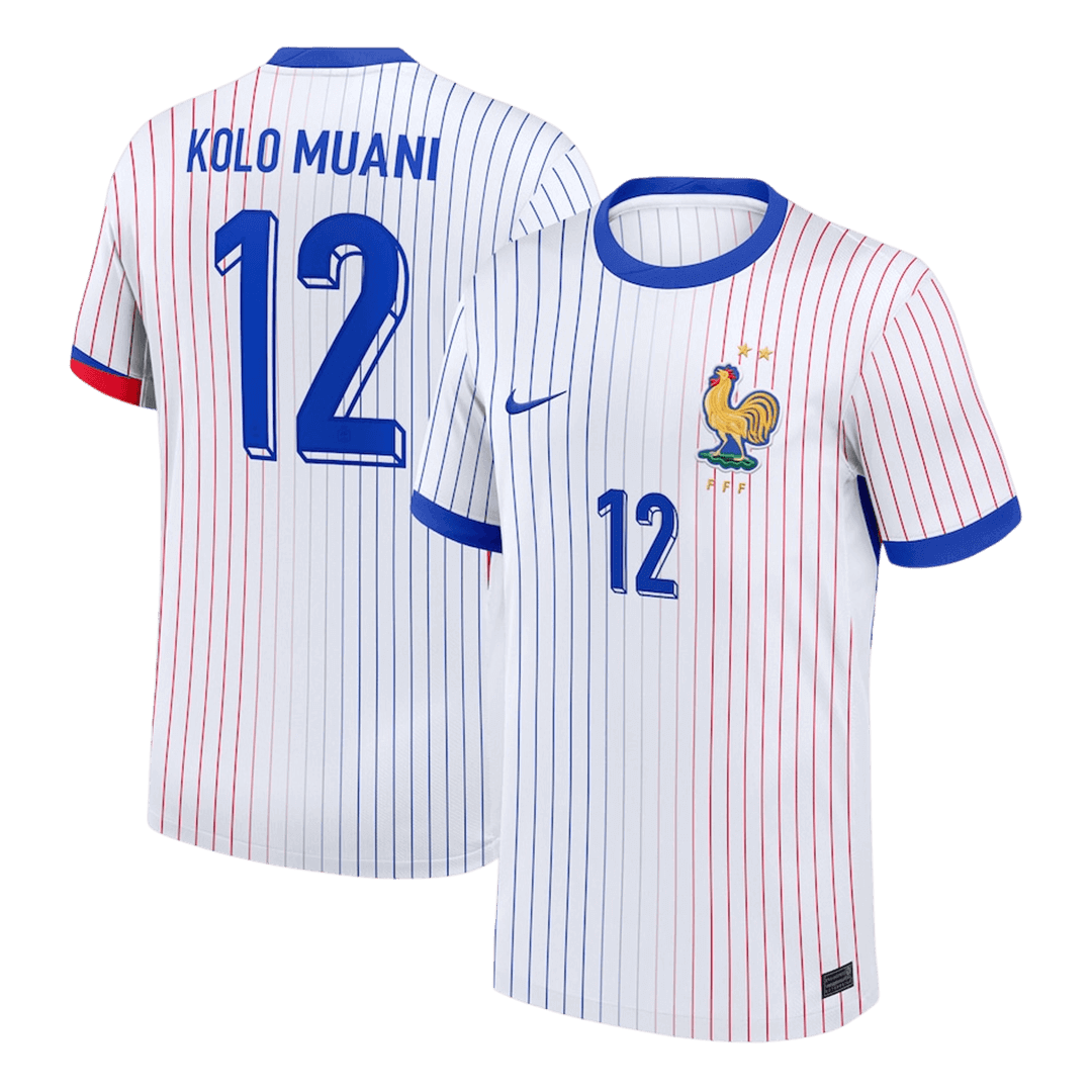 KOLO MUANI#12 France Euro Away Soccer Jersey White - gojersey