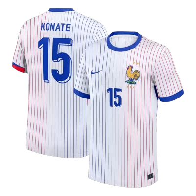 KONATE #15 France Euro Away Soccer Jersey 2024 White - gojersey