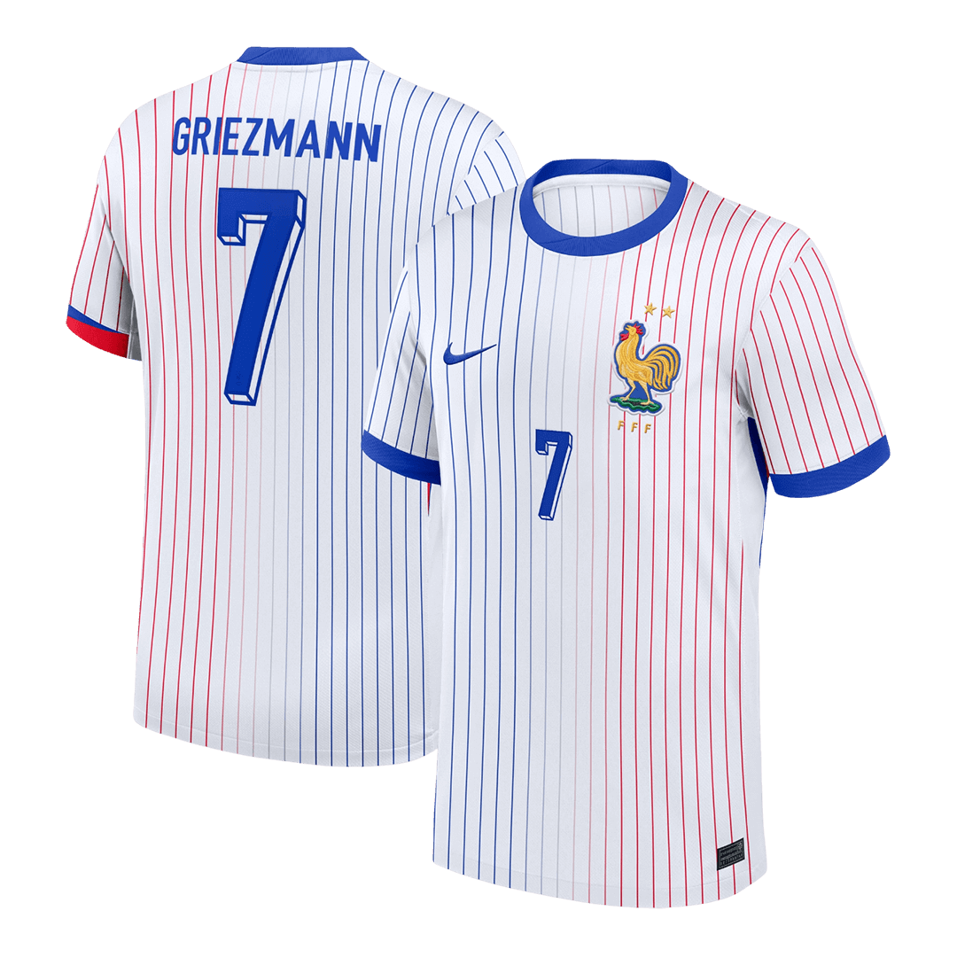 GRIEZMANN #7 France Euro Away Soccer Jersey White - gojersey