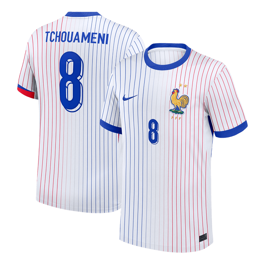 TCHOUAMENI #8 France Euro Away Soccer Jersey White - gojersey