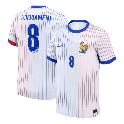 TCHOUAMENI #8 France Euro Away Soccer Jersey 2024 White - gojersey