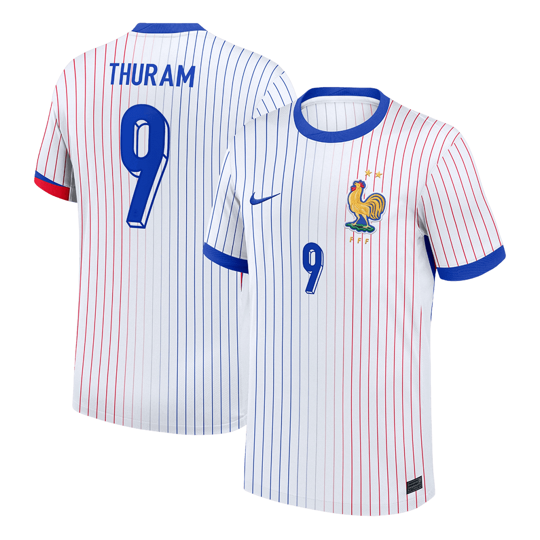 THURAM #9 France Euro Away Soccer Jersey White - gojersey