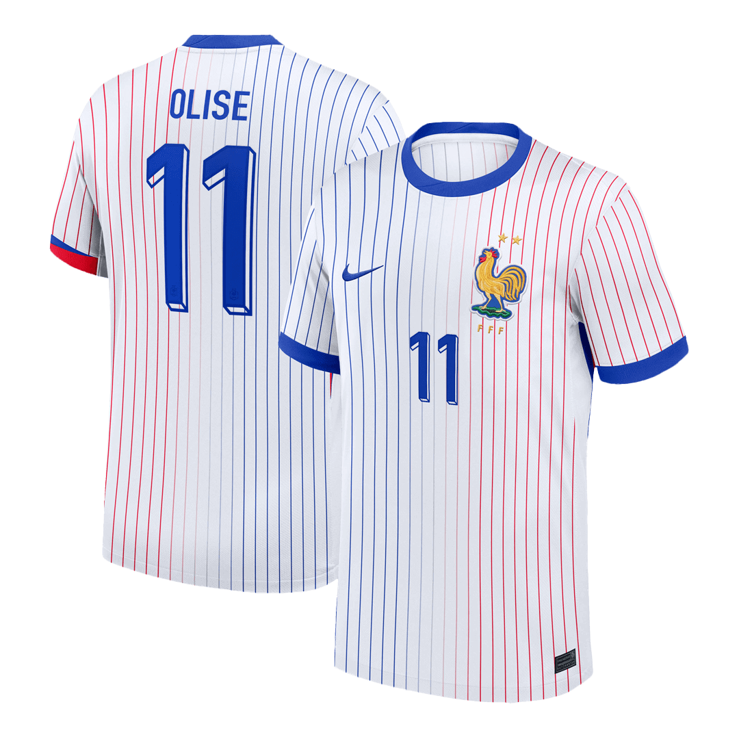 OLISE #11 France Euro Away Soccer Jersey White - gojersey