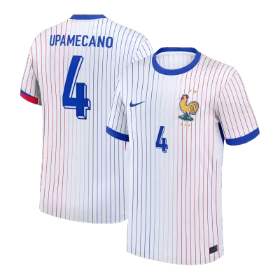 UPAMECANO #4 France Euro Away Soccer Jersey 2024 White - gojersey
