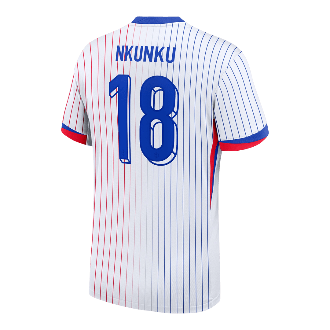 NKUNKU #18 France Euro Away Soccer Jersey White - gojersey