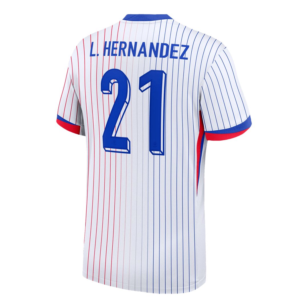 L.HERNANDEZ #21 France Euro Away Soccer Jersey White - gojersey