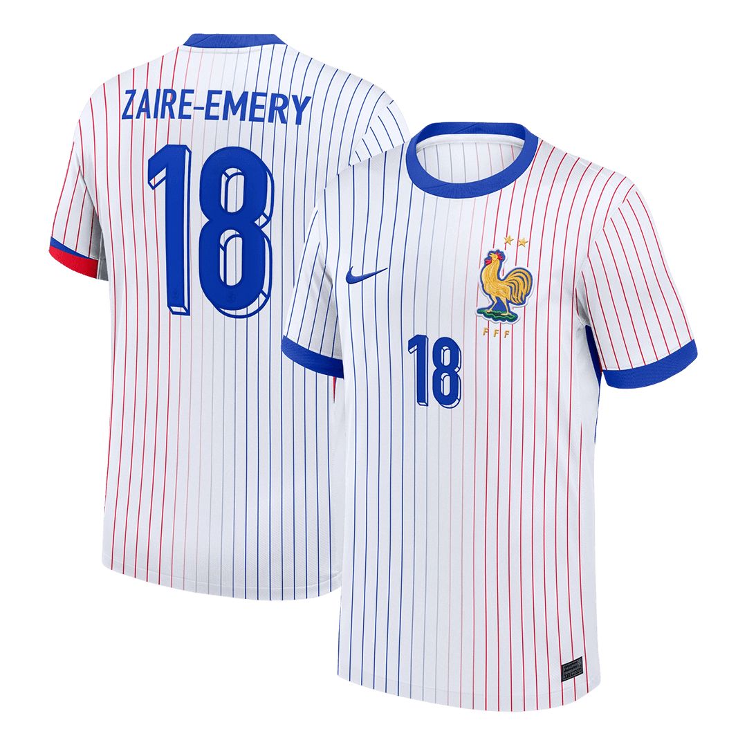 ZAIRE-EMERY #18 France Euro Away Soccer Jersey White - gojersey