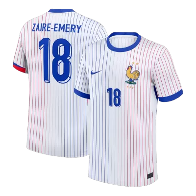 ZAIRE-EMERY #18 France Euro Away Soccer Jersey 2024 White - gojersey