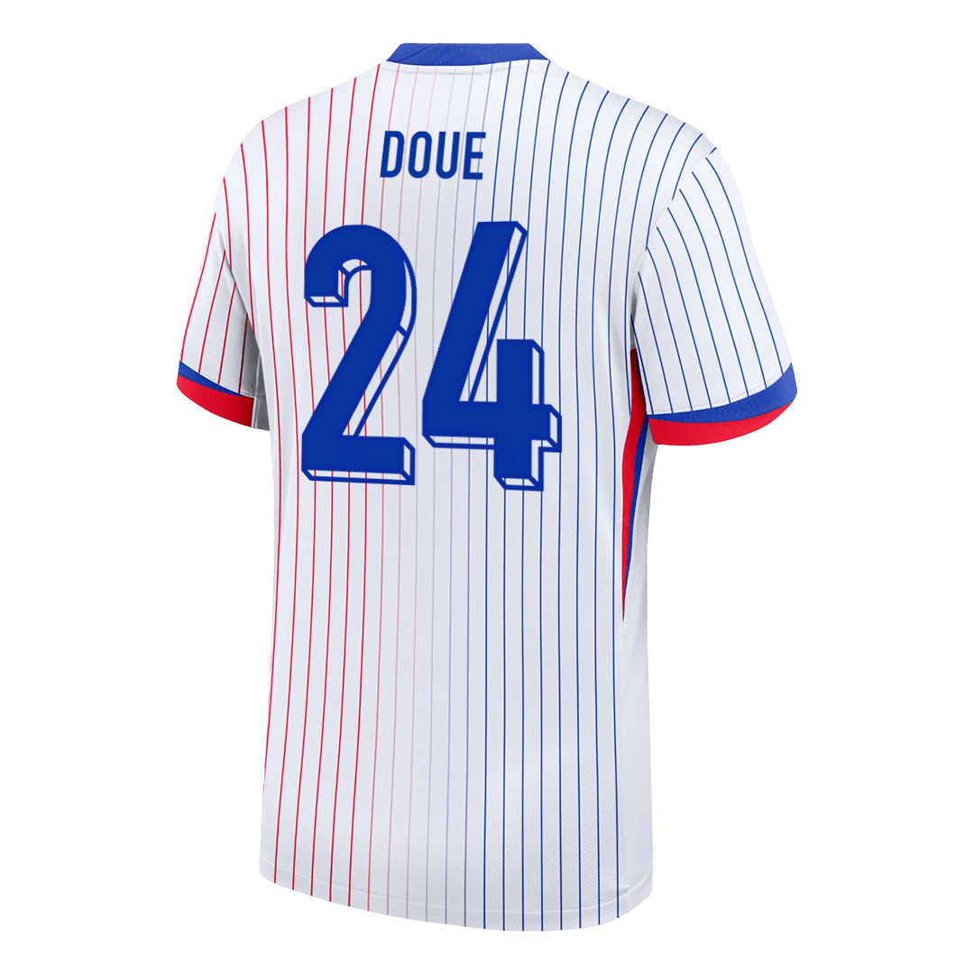 DOUE #24 France Euro Away Soccer Jersey White - gojersey