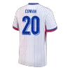 COMAN #20 France Euro Away Soccer Jersey 2024 White - gojersey