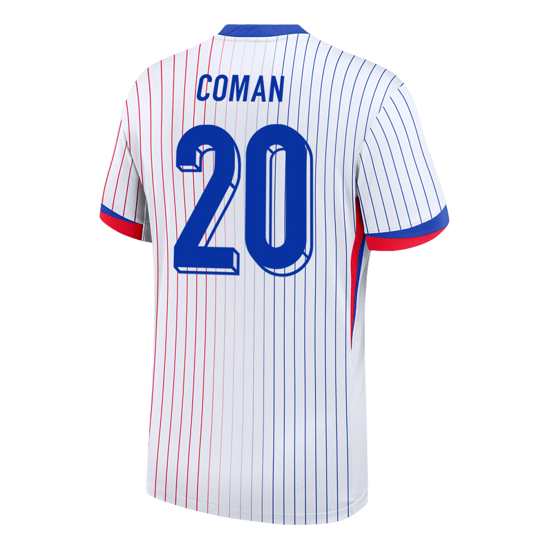 COMAN #20 France Euro Away Soccer Jersey White - gojersey