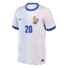 COMAN #20 France Euro Away Soccer Jersey 2024 White - gojersey