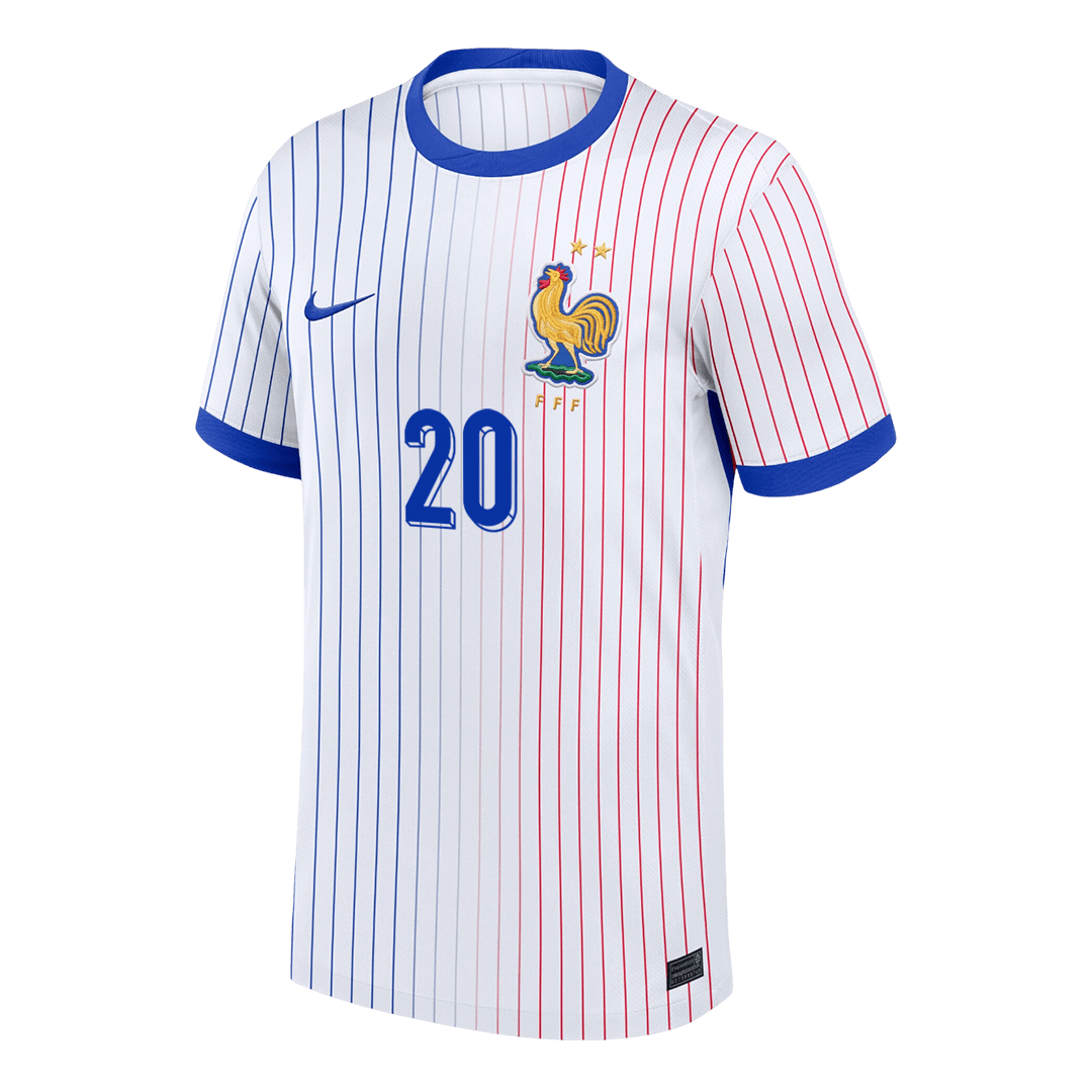 COMAN #20 France Euro Away Soccer Jersey White - gojersey