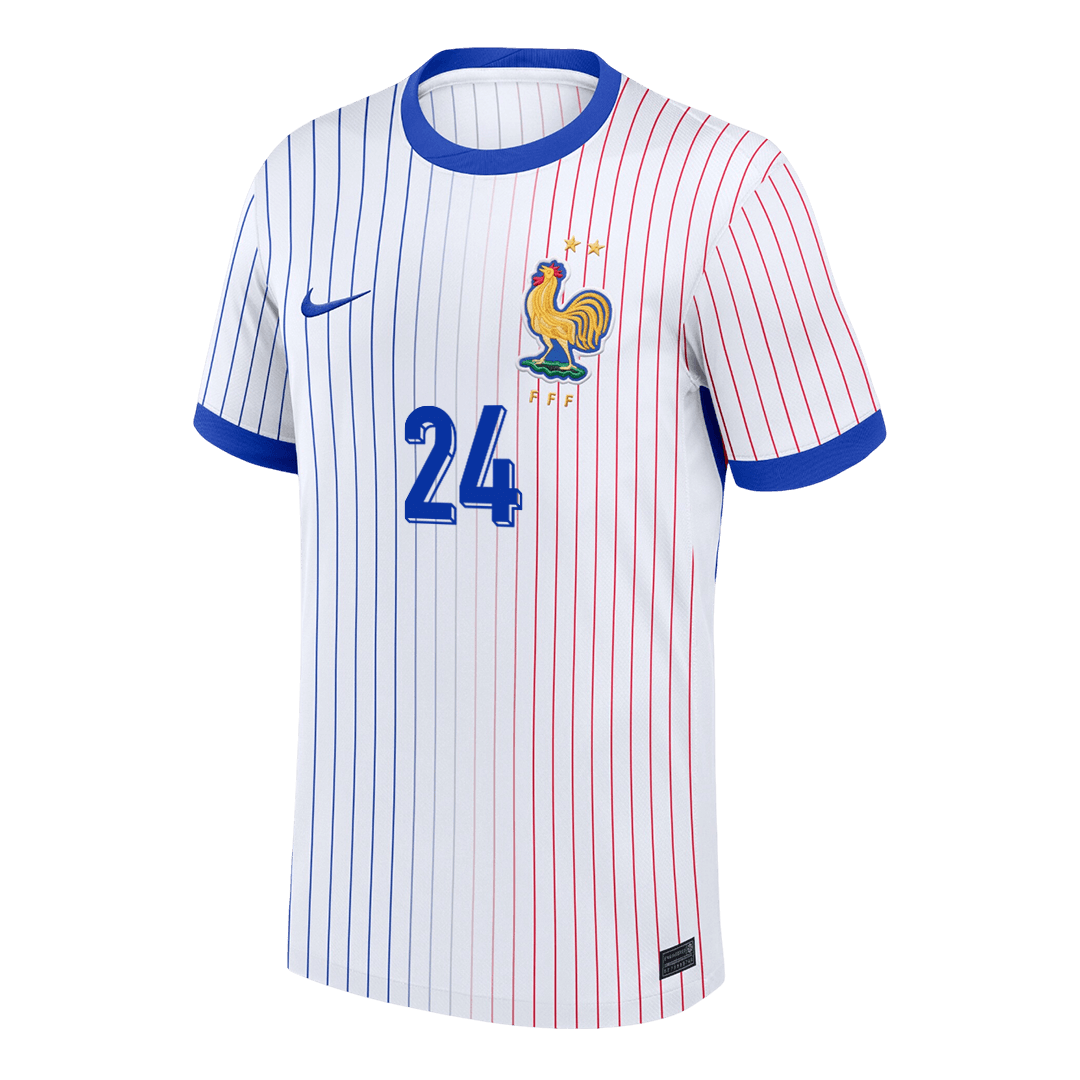 DOUE #24 France Euro Away Soccer Jersey White - gojersey