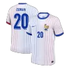 COMAN #20 France Euro Away Soccer Jersey 2024 White - gojersey