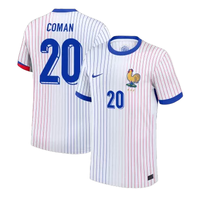 COMAN #20 France Euro Away Soccer Jersey 2024 White - gojersey