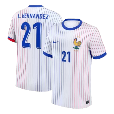 L.HERNANDEZ #21 France Euro Away Soccer Jersey 2024 White - gojersey
