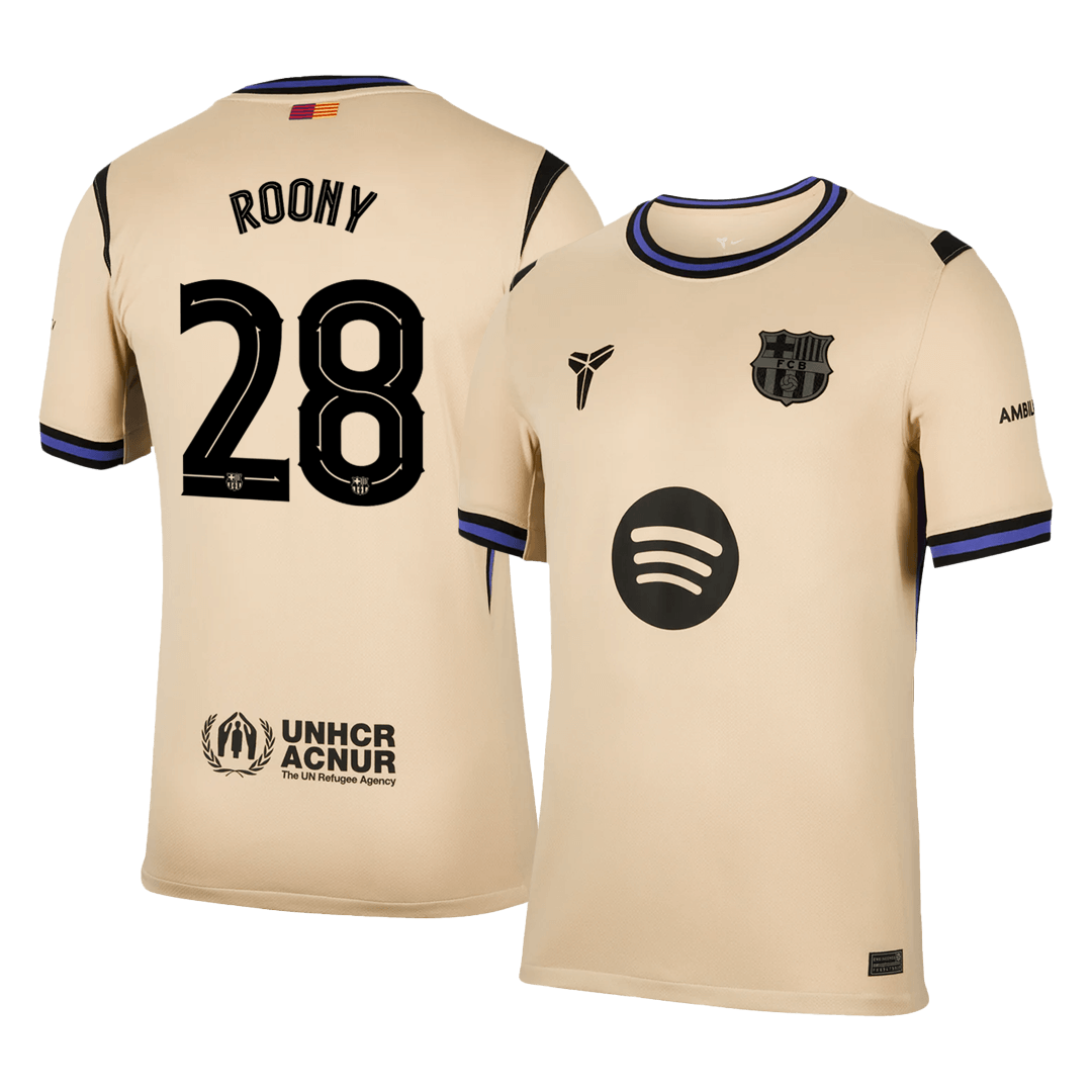 Barcelona ROONY #28 Away Soccer Jersey 2025/26 - gojersey