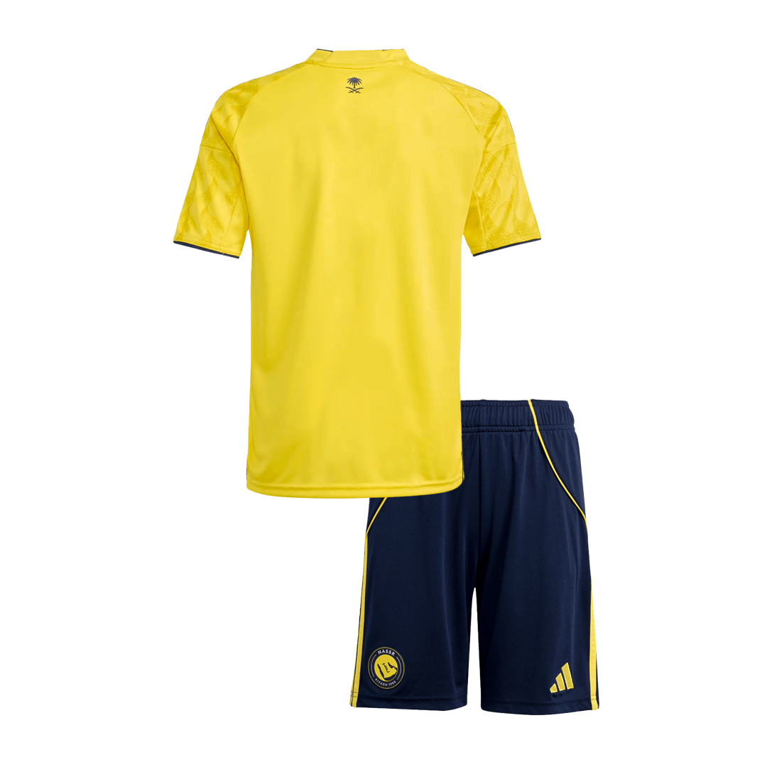 Kid's Al Nassr Home Soccer Jersey Kit 25/26 Yellow - gojersey