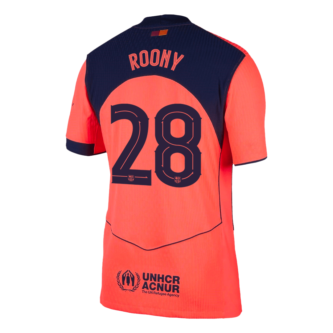 ROONY #28 Authentic Barcelona Third Away Soccer Jersey 25/26 Orange - gojersey