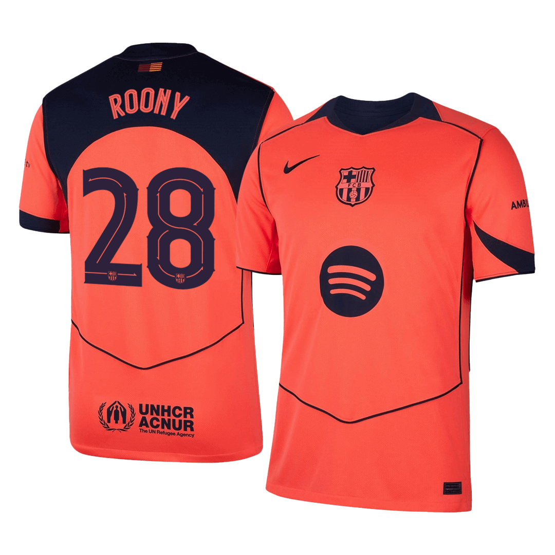 Barcelona ROONY #28 Third Away Soccer Jersey 2025/26 - gojersey
