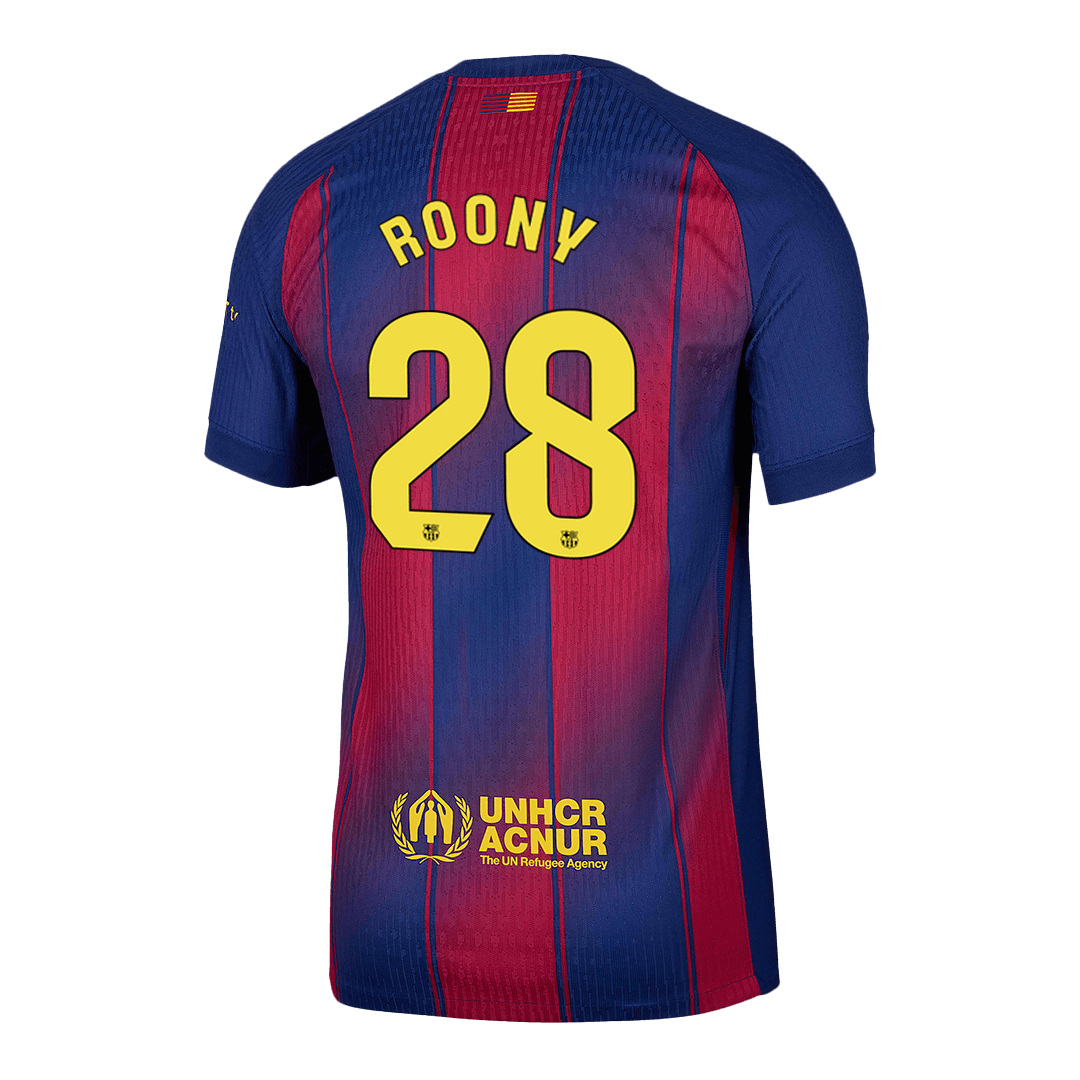 ROONY #28 Authentic Barcelona Home Soccer Jersey 2025/26 Red&Blue - gojersey