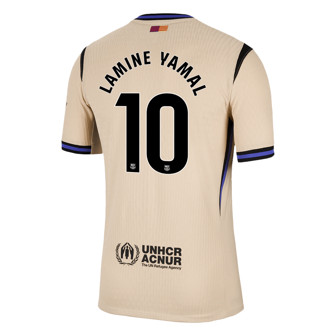 LAMINE YAMAL #10 Authentic Barcelona Away Soccer Jersey 2025/26 Yellow - UCL - gojersey