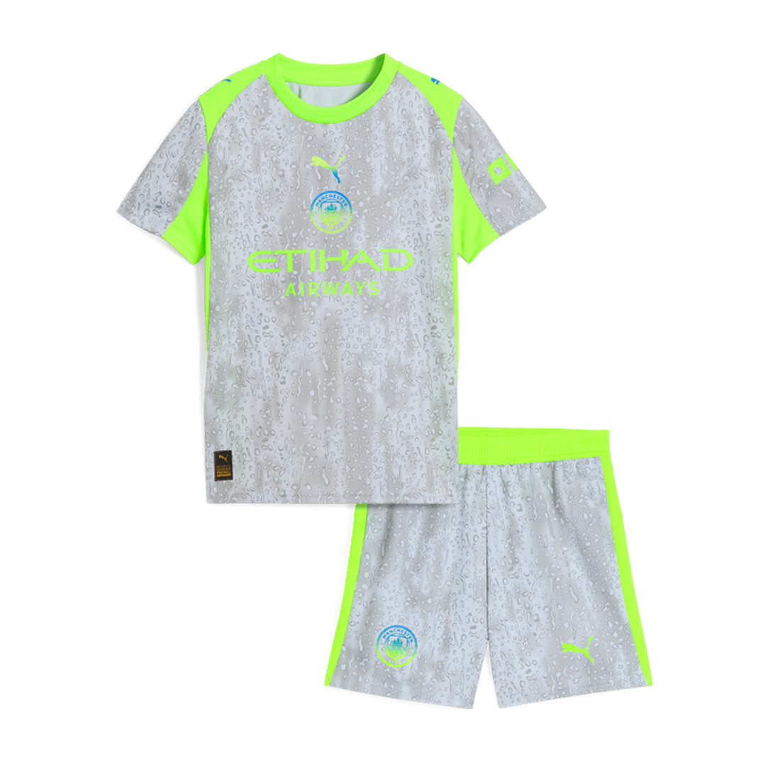 Kid's Manchester City Third Kit 25/26 Gray - gojersey