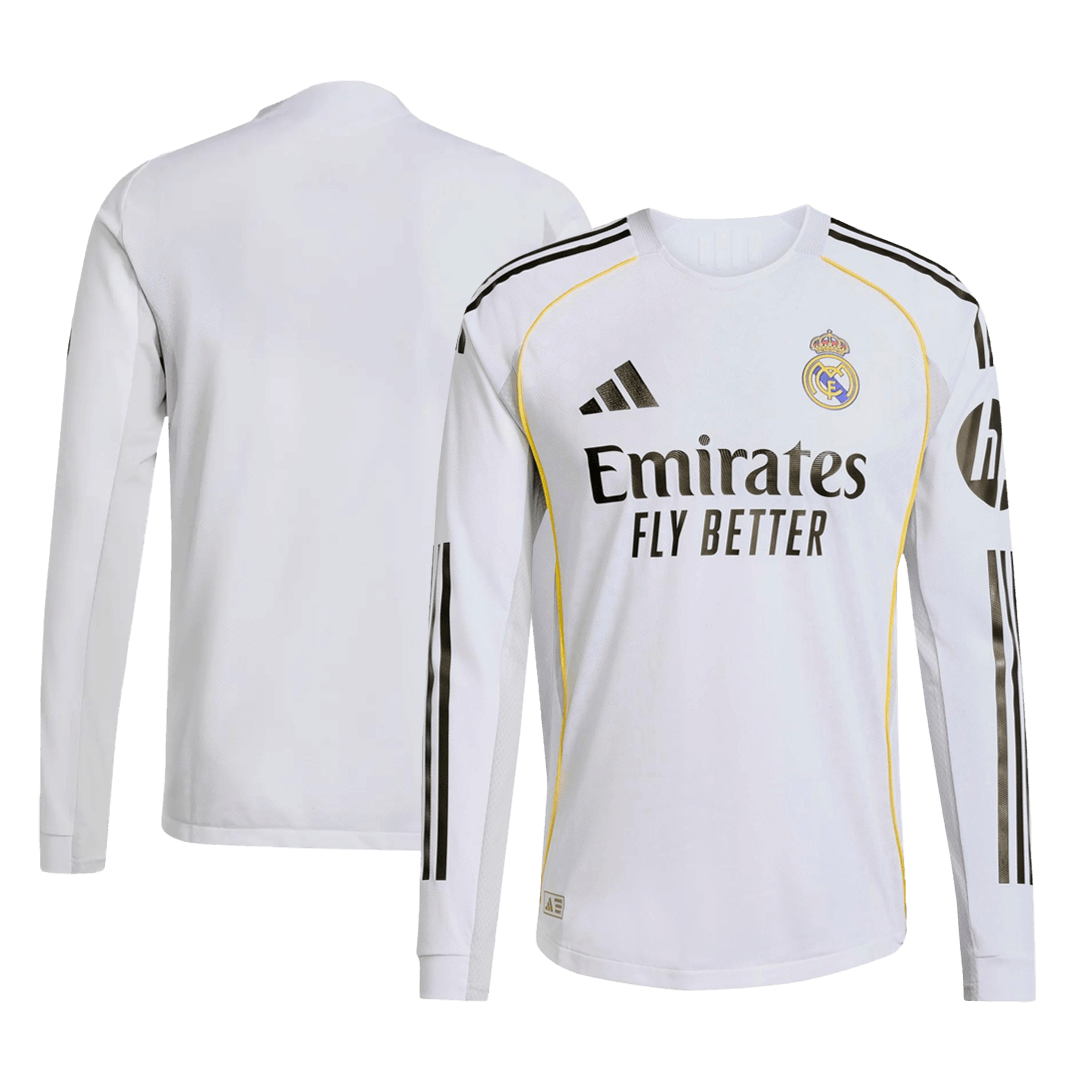 Real Madrid Long Sleeve Home Soccer Jersey 2025/26 - gojersey