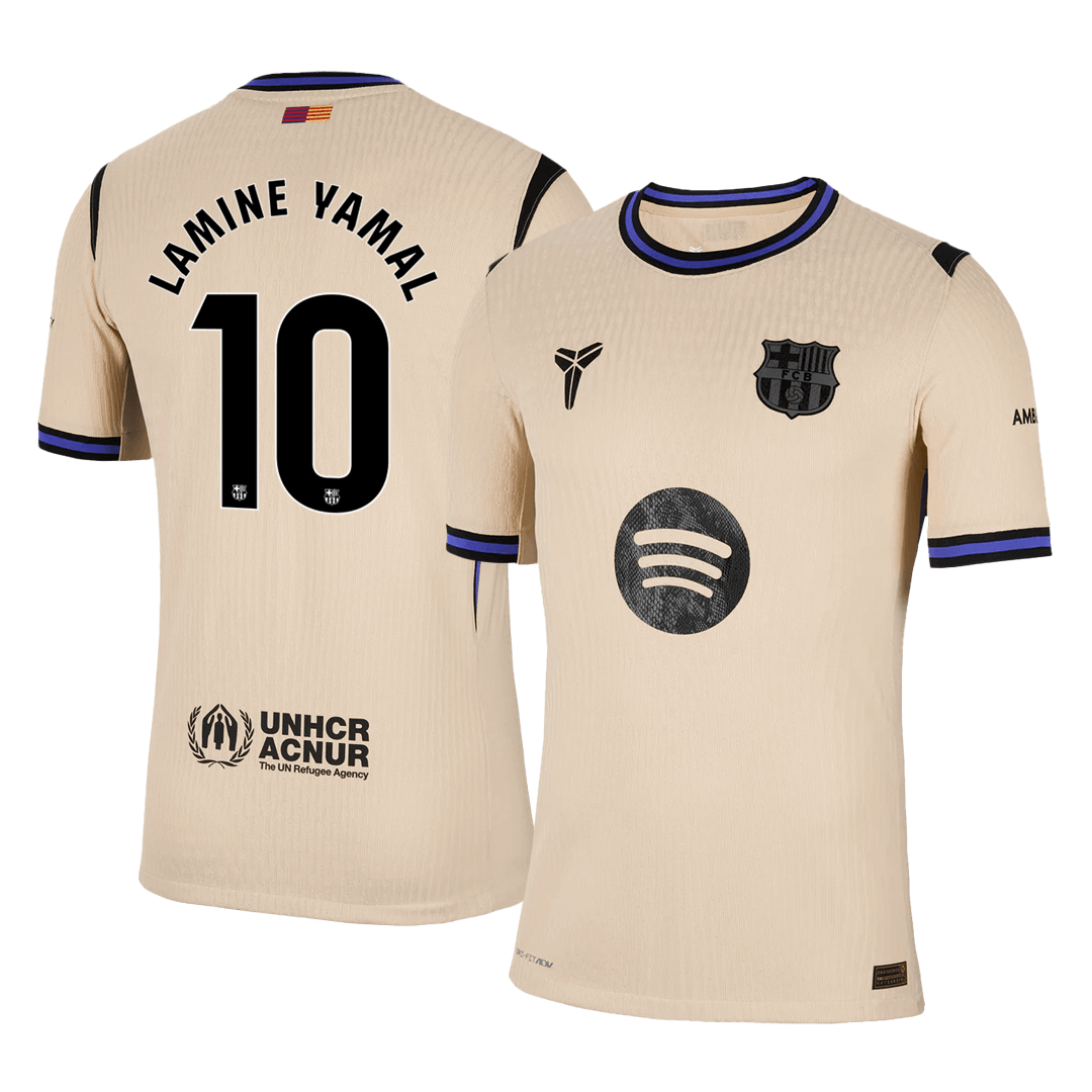 LAMINE YAMAL #10 Authentic Barcelona Away Soccer Jersey 2025/26 Yellow - UCL - gojersey