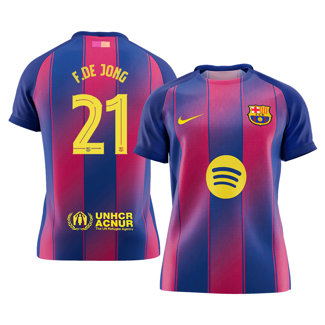 Barcelona F.DE JONG #21 Home Soccer Jersey 2025/26 - UCL Edition - gojersey