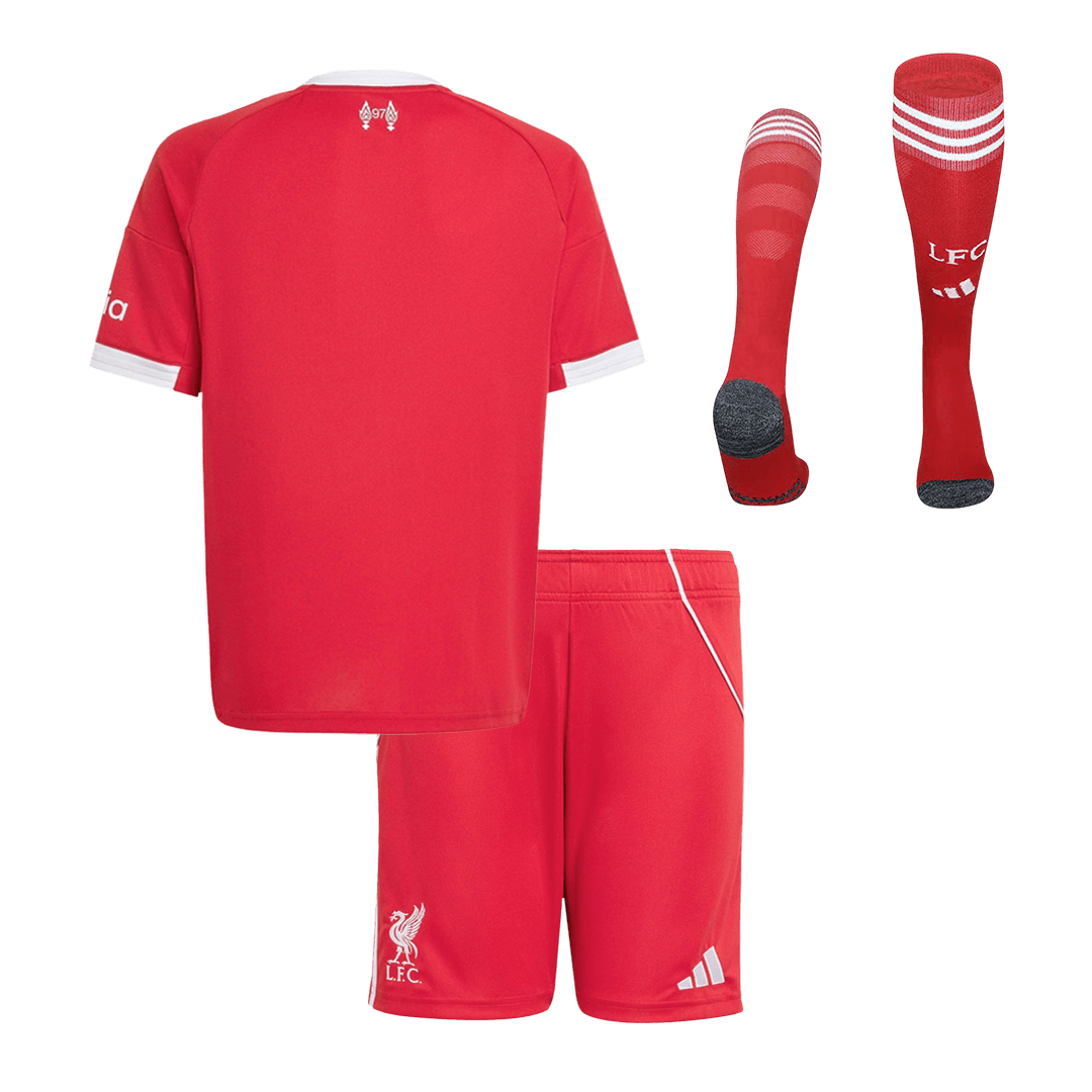 25/26 Red Kid's Liverpool Home Soccer Jersey Kit(Jersey+Shorts+Socks) - gojersey